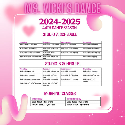 2024-2025 Dance Schedule!