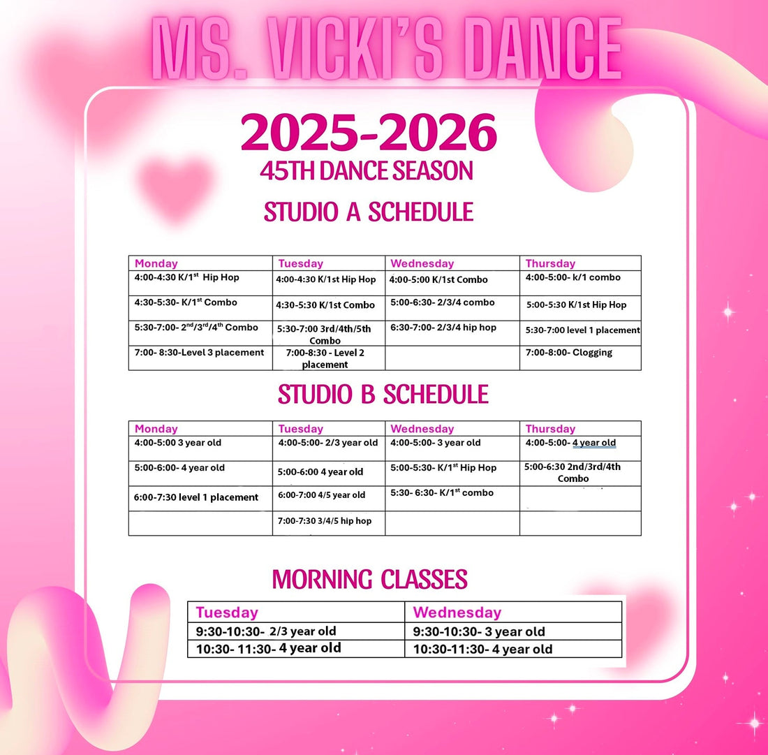 2025- 2026 Dance Schedule!