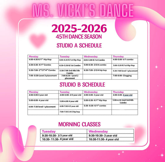 2025- 2026 Dance Schedule!