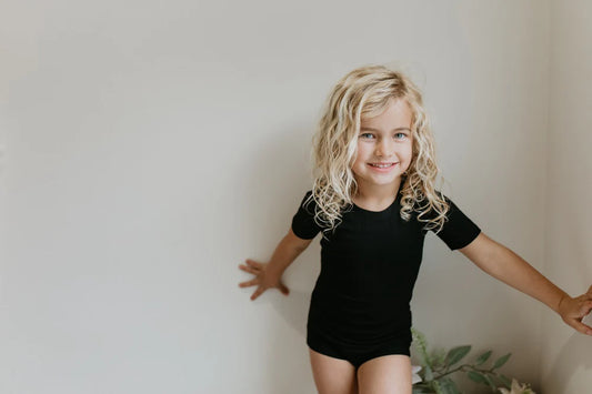 Black quarter sleeve Leotard